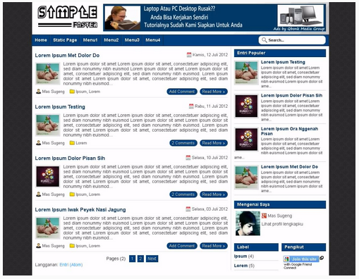 Template thesis dari blog juragan